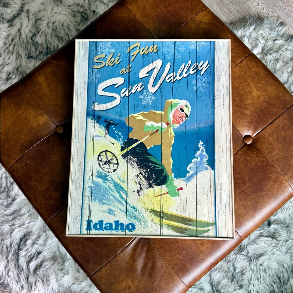 Vintage Sun Valley Wooden Canvas Print - Picture 1 of 7
